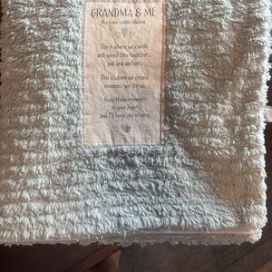 Demdaco Grandma & Me 56”x56” Sherpa/Fleece Lt Green Cuddle Throw Blanket